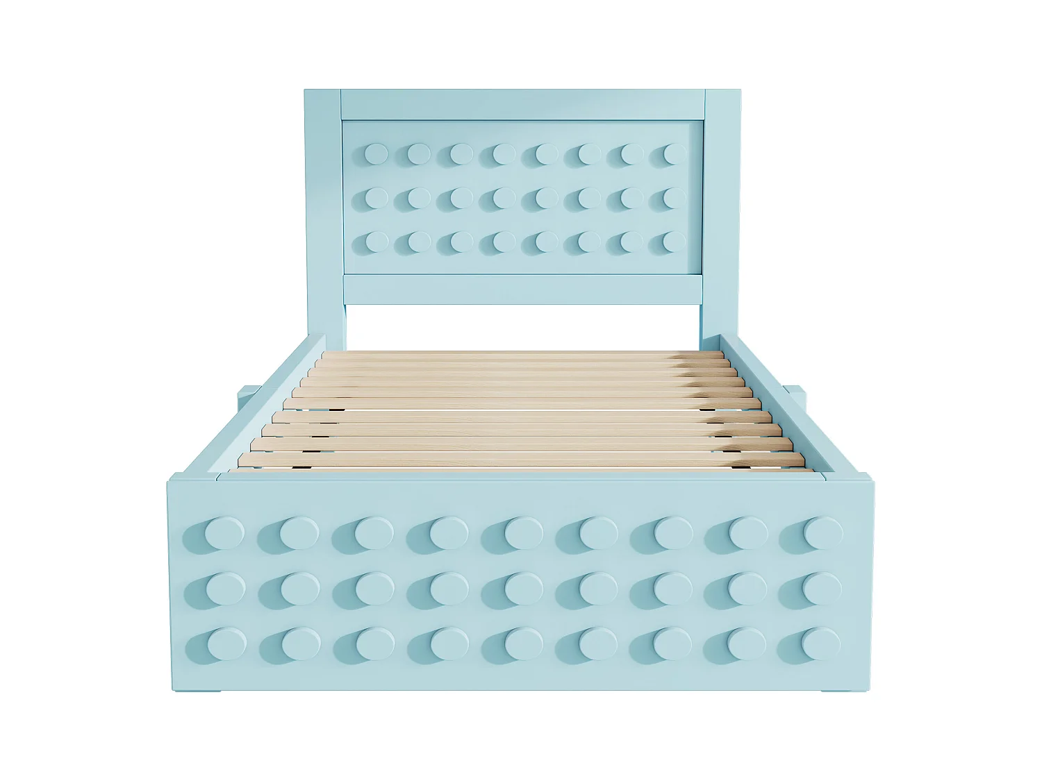 Lit enfant 90x200 cm - avec tiroirs et rangement sous le lit - avec sommier à lattes - MDF - Bleu(sans matelas)