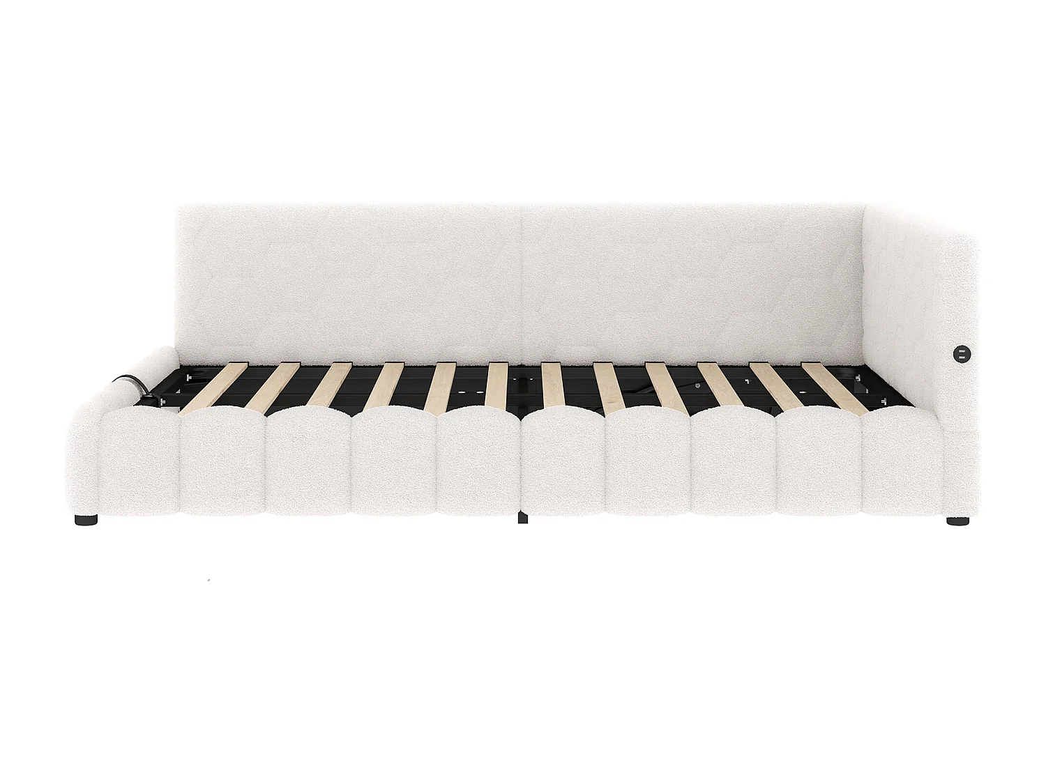 Ausziehbares Sofabett 140x200 cm - mit LED-Beleuchtung - mit USB + Type-C - weiß (ohne Matratze)