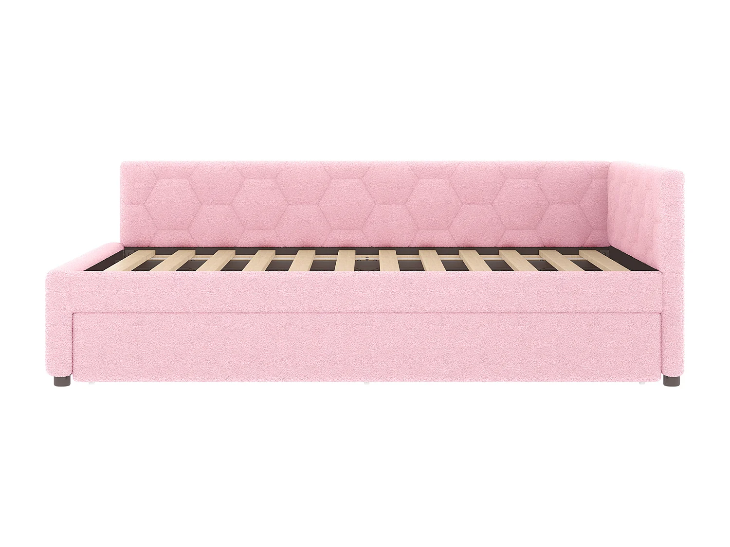 Sofabett 140×200 cm - mit Nestbett - mit USB-Anschluss + Type-C - rosa (ohne Matratze)