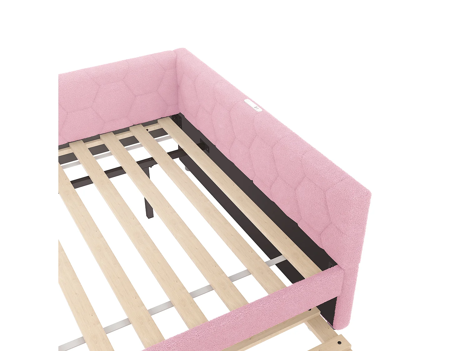 Sofabett 140×200 cm - mit Nestbett - mit USB-Anschluss + Type-C - rosa (ohne Matratze)