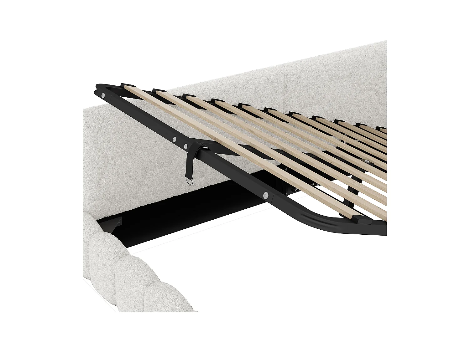 Canapé-lit coffre 90x200 cm - avec éclairage LED - avec USB + Type-C - blanc (sans matelas)