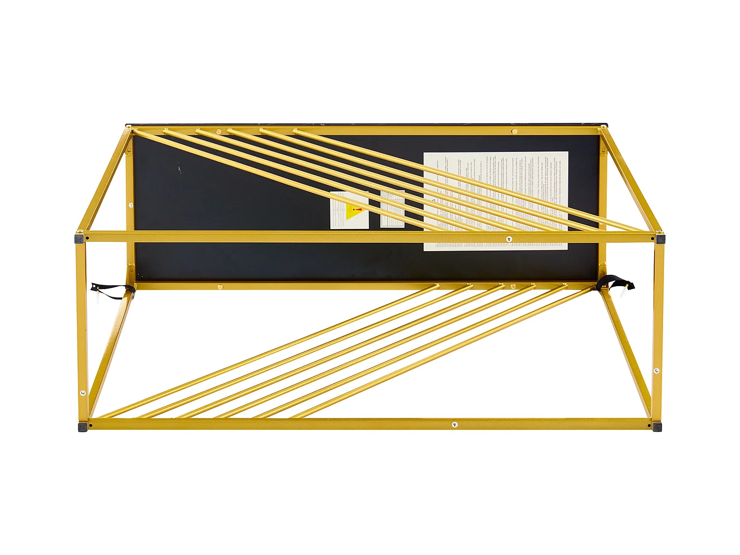 Wandconsole 100x35x77 cm - MDF - Gouden voet - Zwart