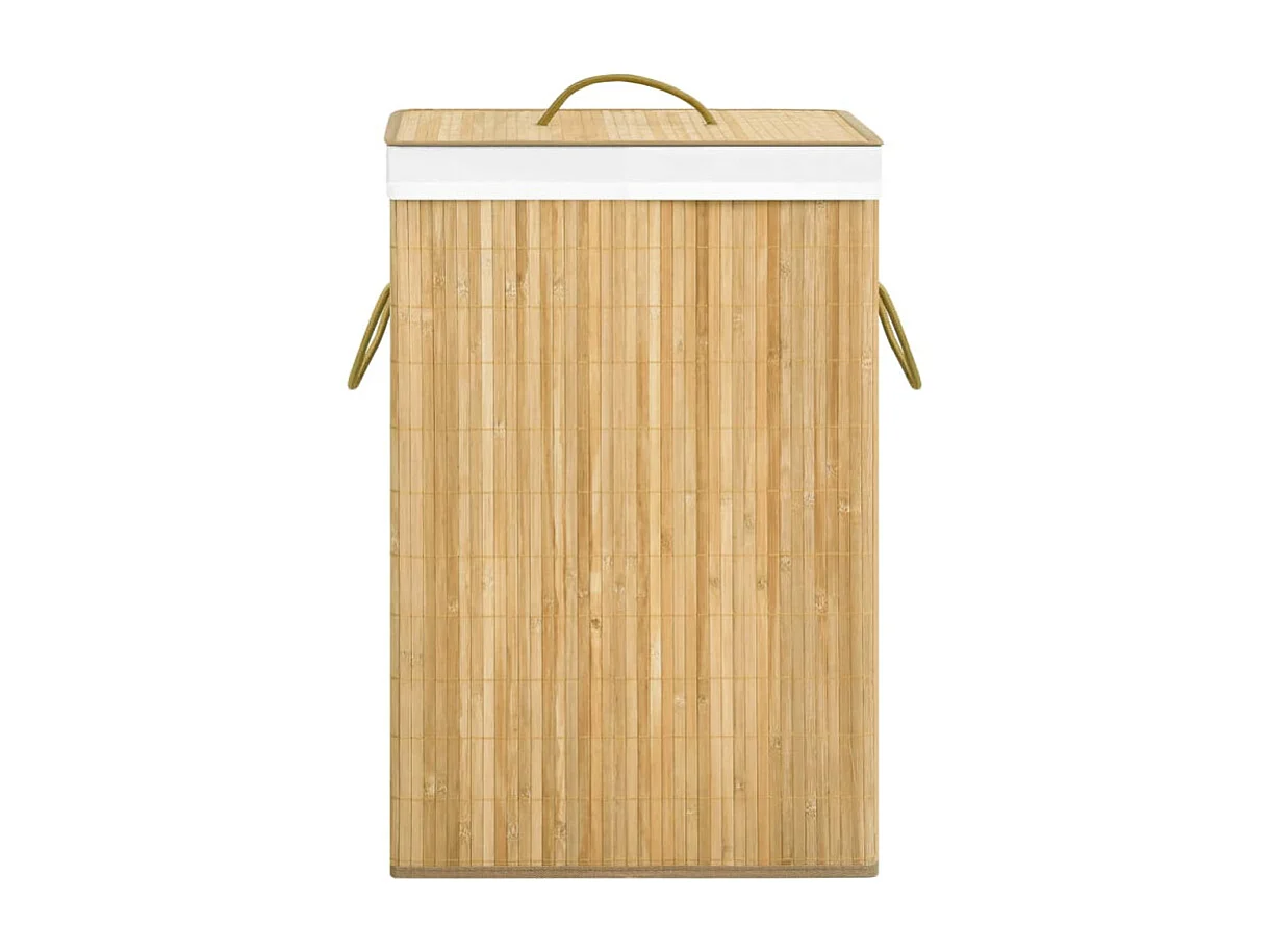Panier à linge avec 2 sections bambou 72 L