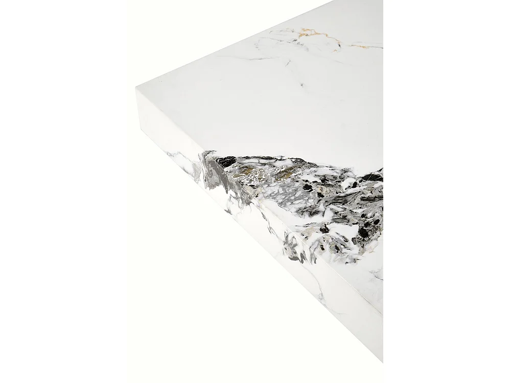 Couchtisch Monolit/MDF-Furier/Marmor Design/Weiss