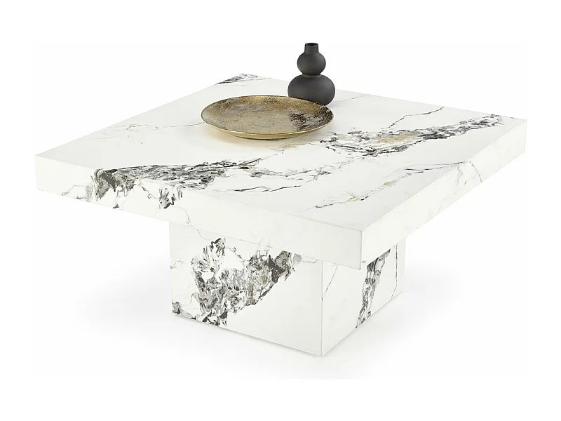 Couchtisch Monolit/MDF-Furier/Marmor Design/Weiss