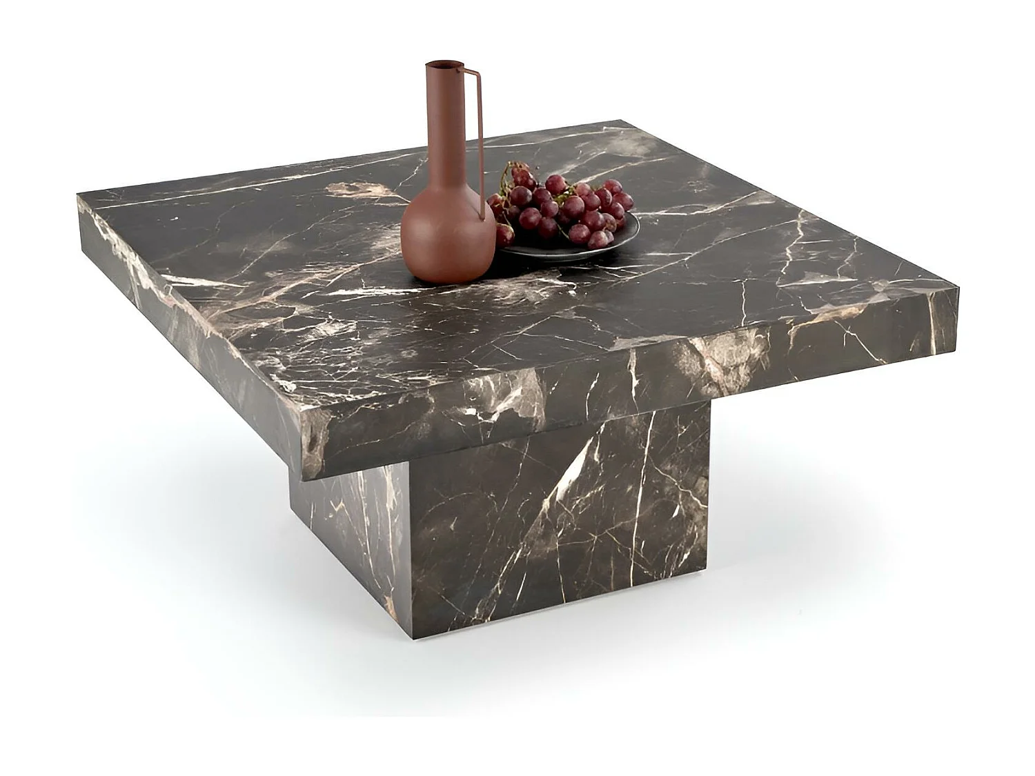 Table basse Monolit/placage MDF/design marbre/noir