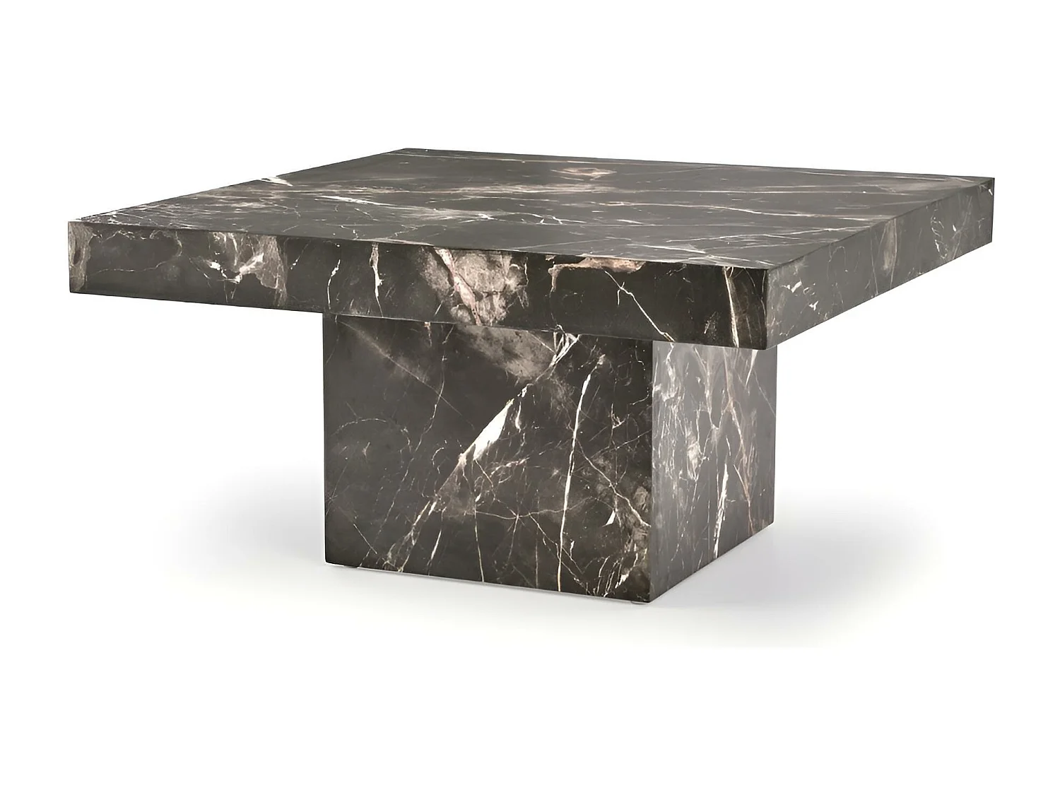 Table basse Monolit/placage MDF/design marbre/noir