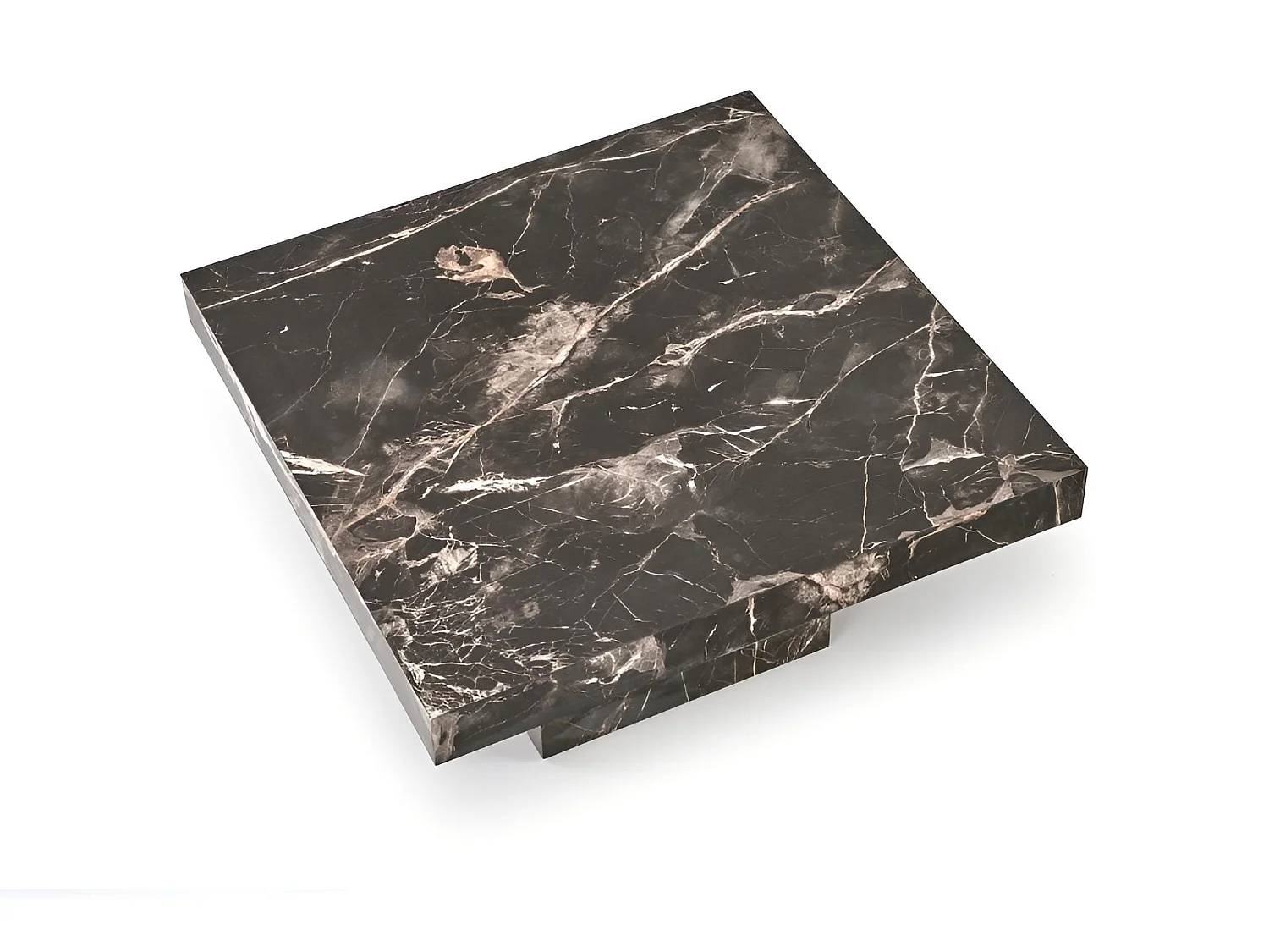 Table basse Monolit/placage MDF/design marbre/noir