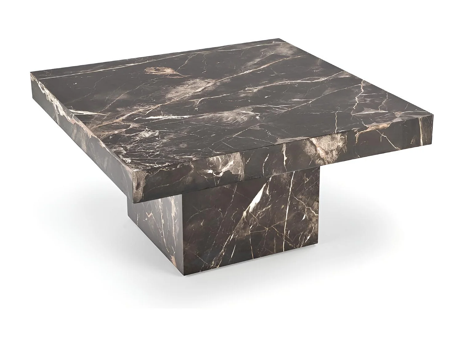 Table basse Monolit/placage MDF/design marbre/noir