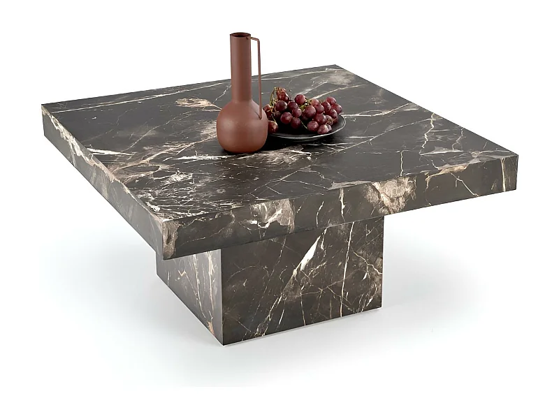 Table basse Monolit/placage MDF/design marbre/noir