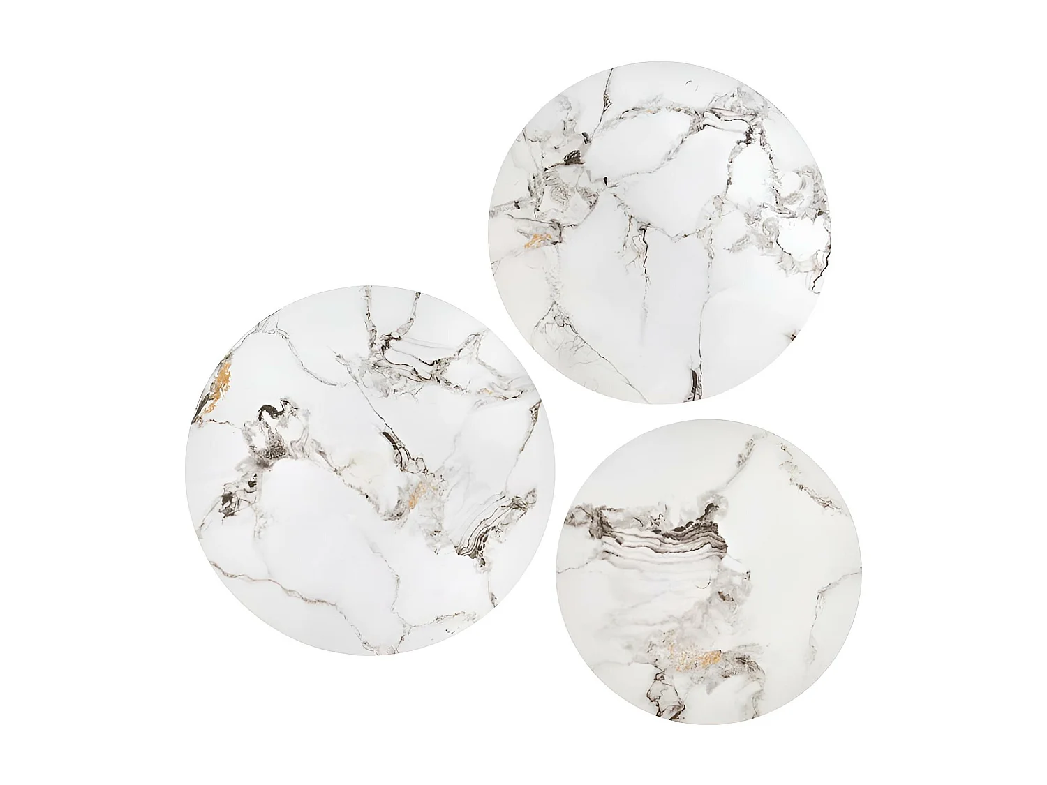 Ensemble de tables basses Gilda/fritté/métal/design marbre/blanc et noir