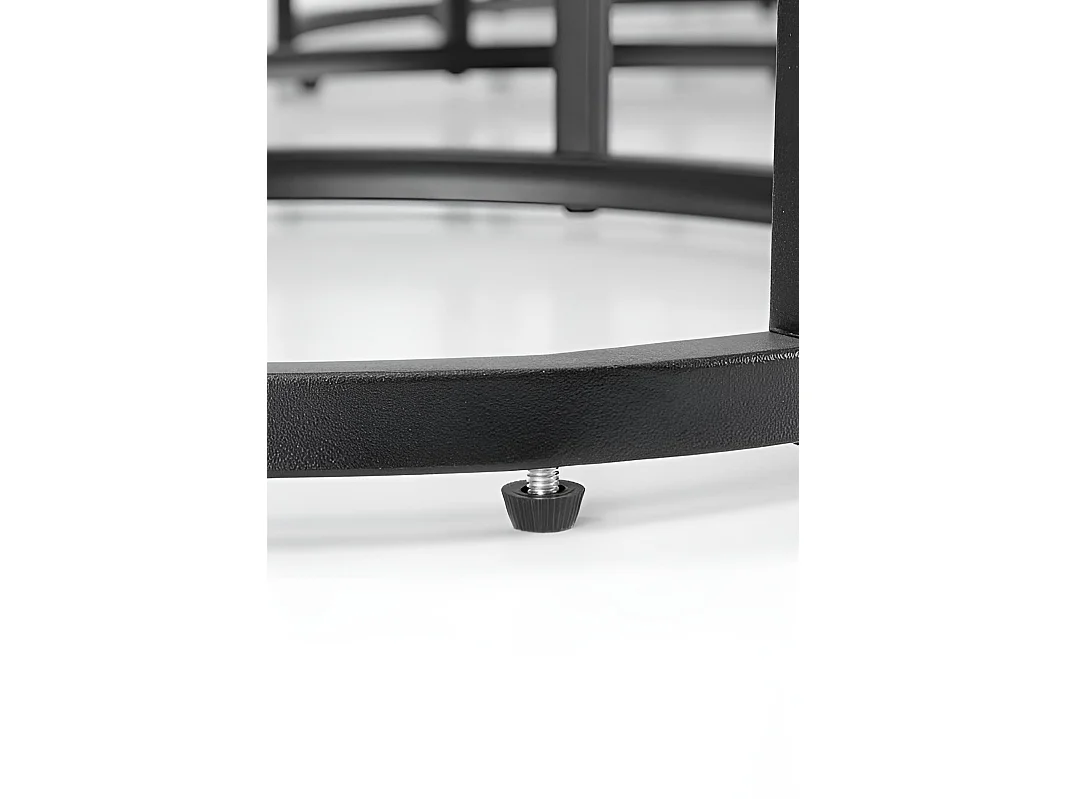 Ensemble de tables basses Gilda/fritté/métal/design marbre/blanc et noir