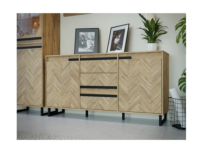 Buffet Muri/portes battantes/tiroirs/plateau de meuble/marron