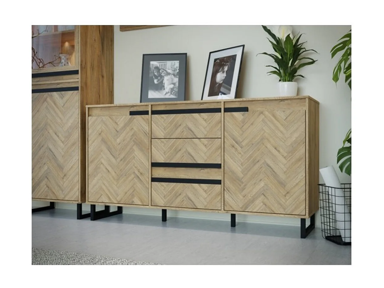 Buffet Muri/portes battantes/tiroirs/plateau de meuble/marron