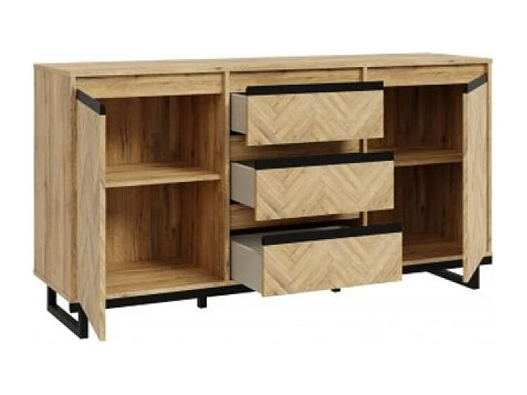 Buffet Muri/portes battantes/tiroirs/plateau de meuble/marron