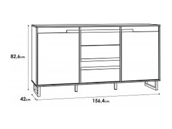 Buffet Muri/portes battantes/tiroirs/plateau de meuble/marron
