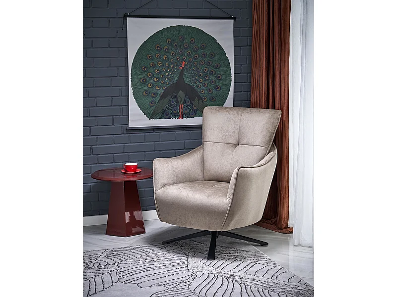 Fauteuil Scampi/revêtement en tissu/fonction pivotante/marron