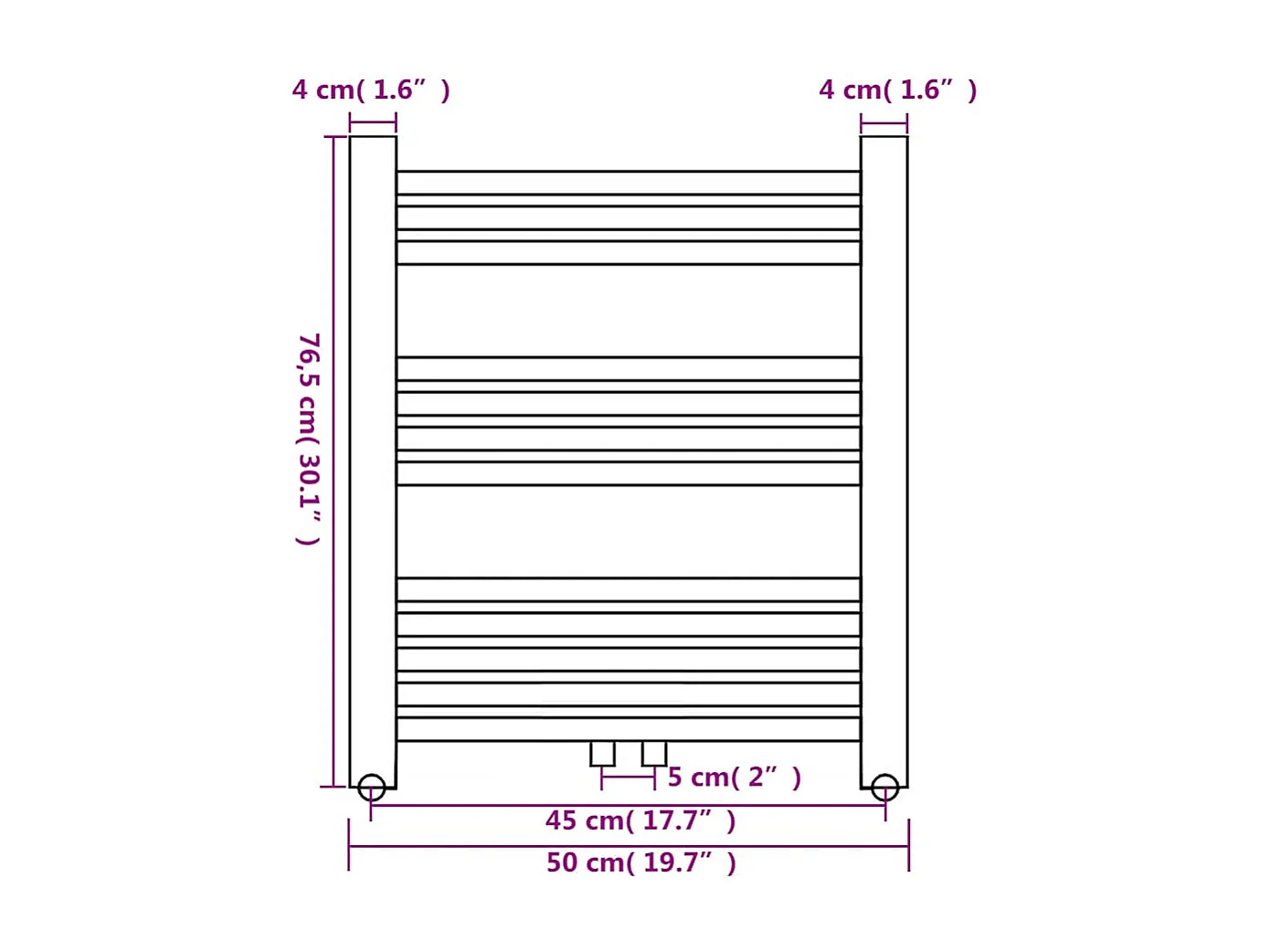 Handtuchheizkörper Warmwasser Gerade 500x764 mm