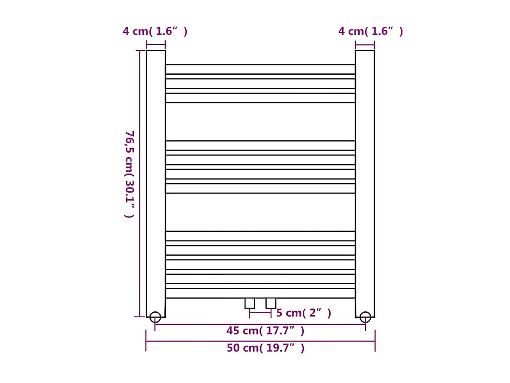 Radiateur sèche-serviettes vertical de salle de bain 500x764 mm