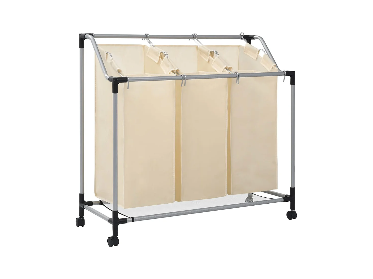 Trieuse à linge avec 3 sacs Crème Acier