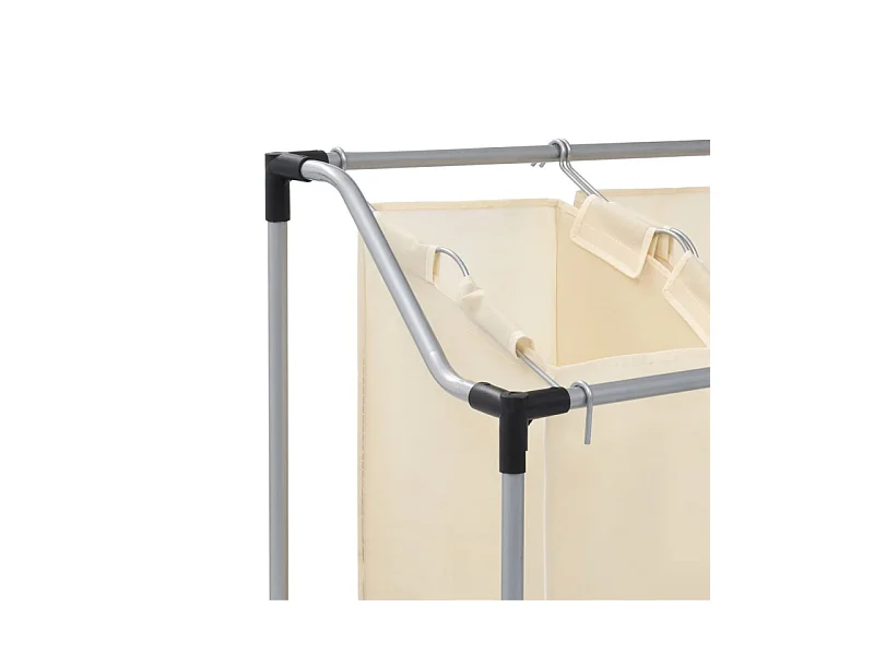 Trieuse à linge avec 3 sacs Crème Acier