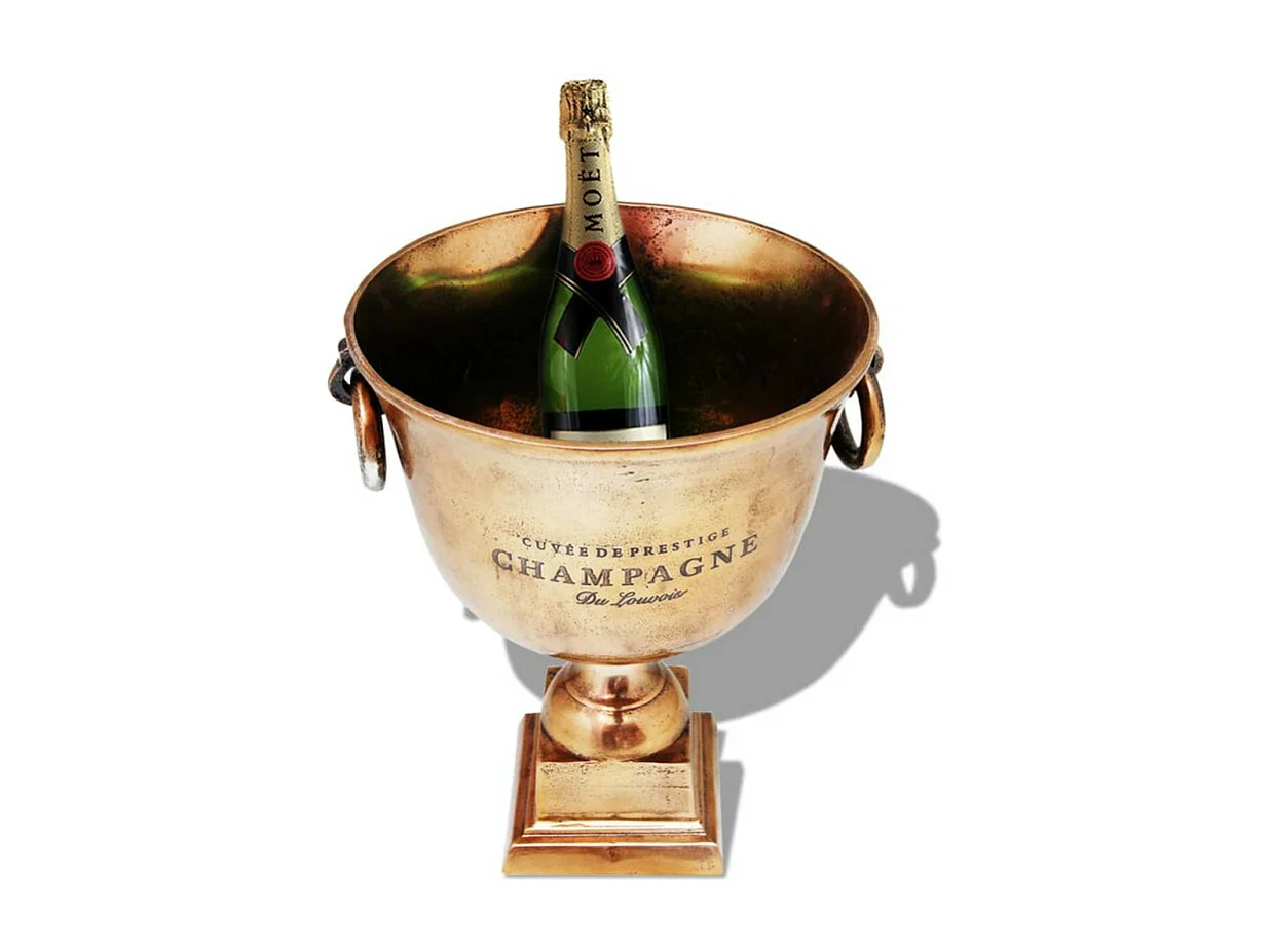 Champagner-Kühler Pokal Kupfer Braun