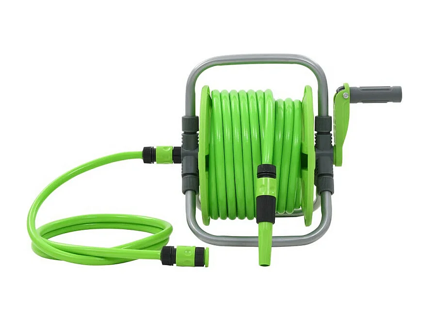 Enrolador de Mangueira com 20 Metros e Conector de 2 Metros para Jardim