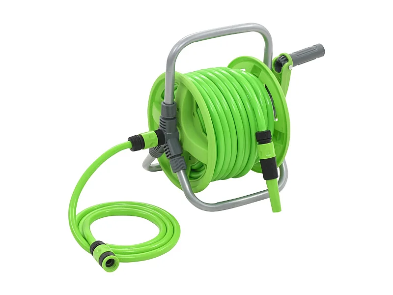Enrolador de Mangueira com 20 Metros e Conector de 2 Metros para Jardim