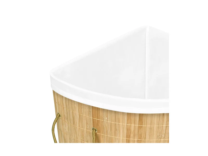 Panier à linge d angle Bambou 60 L