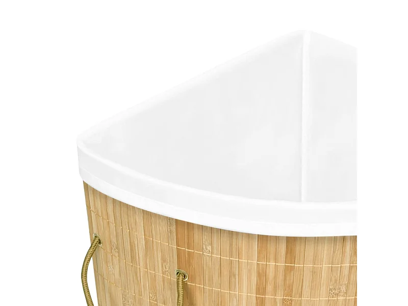 Cesto de Canto para Roupa Suja em Bambu 60L - Prático e Elegante