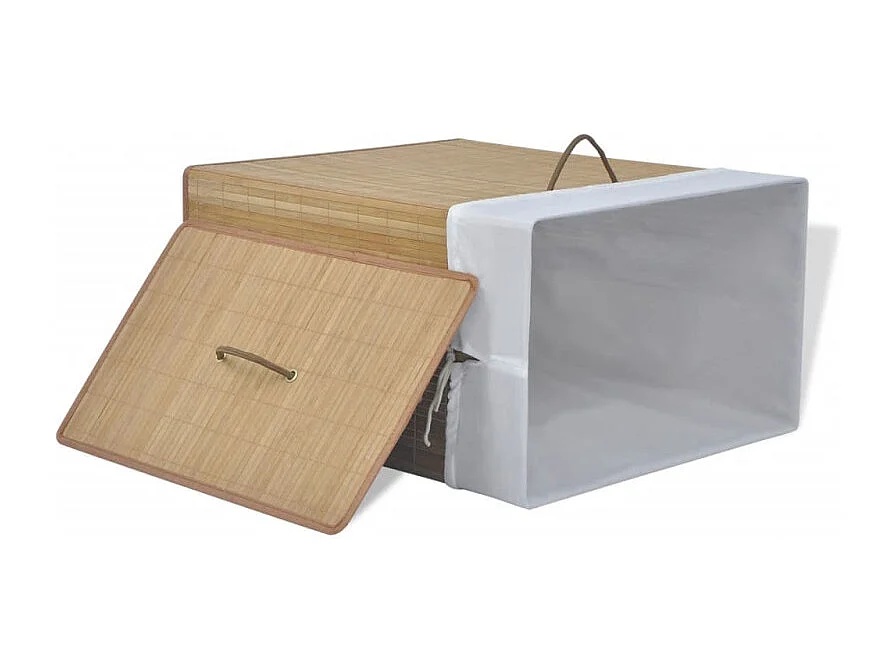 Panier à linge rectangulaire Bambou Naturel