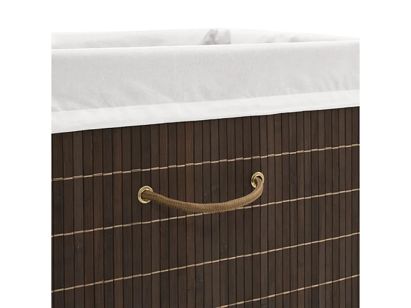 Panier à linge rectangulaire Bambou Marron foncé