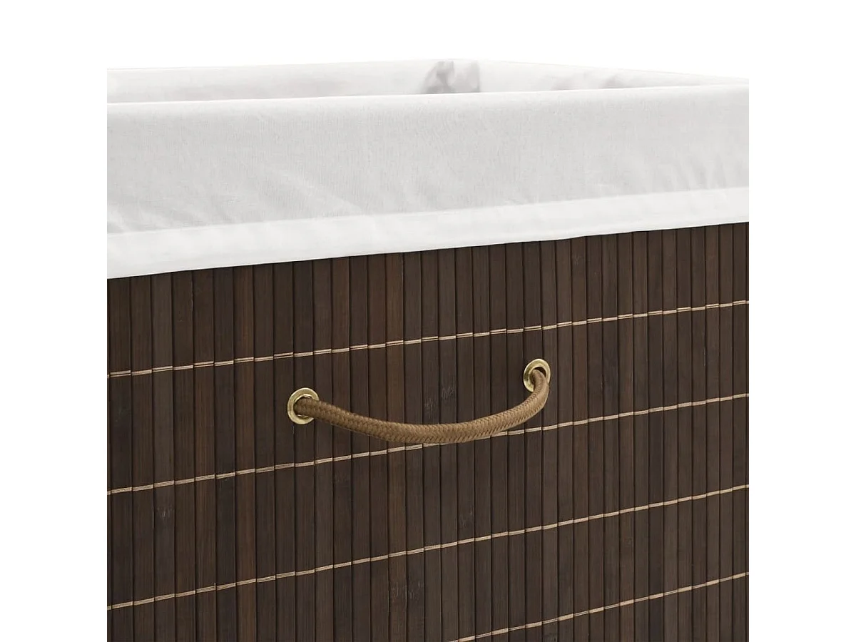 Panier à linge rectangulaire Bambou Marron foncé