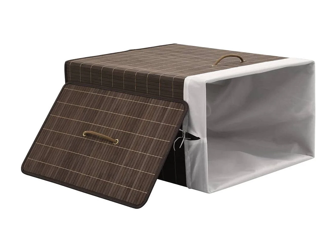 Panier à linge rectangulaire Bambou Marron foncé