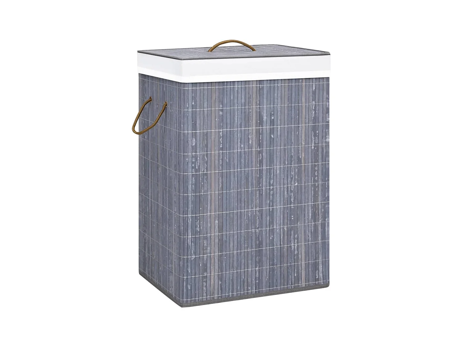 Panier à linge avec une seule section bambou gris