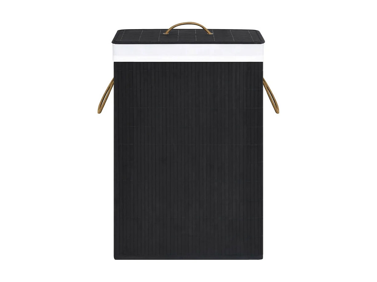 Bambus-Wäschekorb mit 1 Fach Schwarz