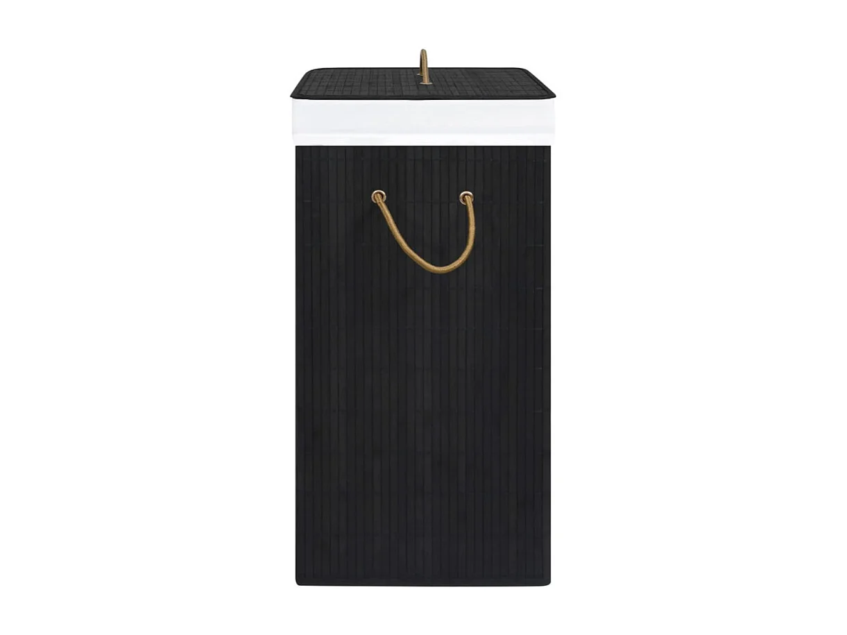 Bambus-Wäschekorb mit 1 Fach Schwarz