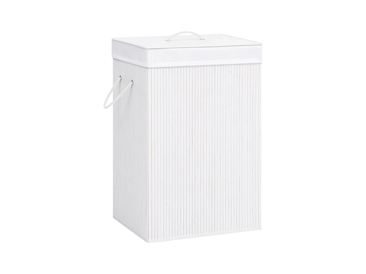 Panier à linge avec une seule section bambou blanc