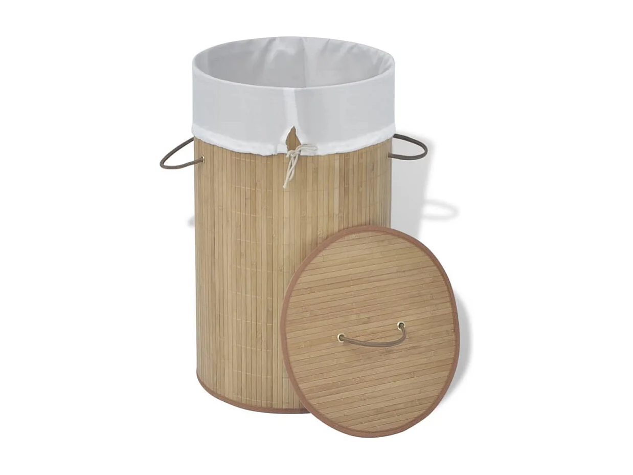 Cesto de ropa sucia Gama plegable con asas natural Ø35x60 cm