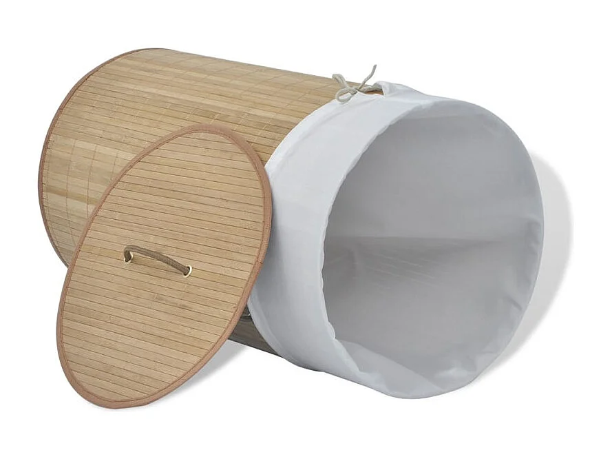 Panier à linge rond Bambou naturel