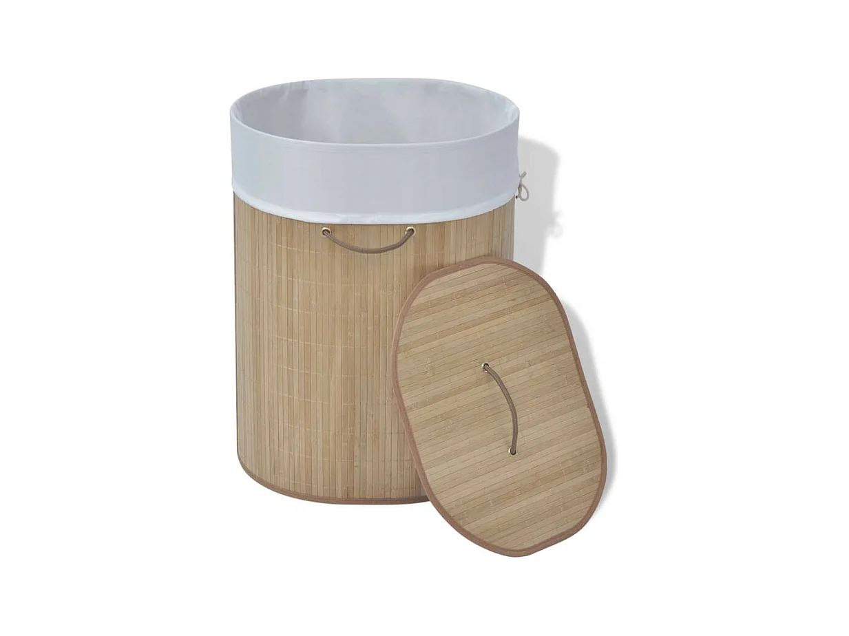 Panier à linge ovale Bambou naturel