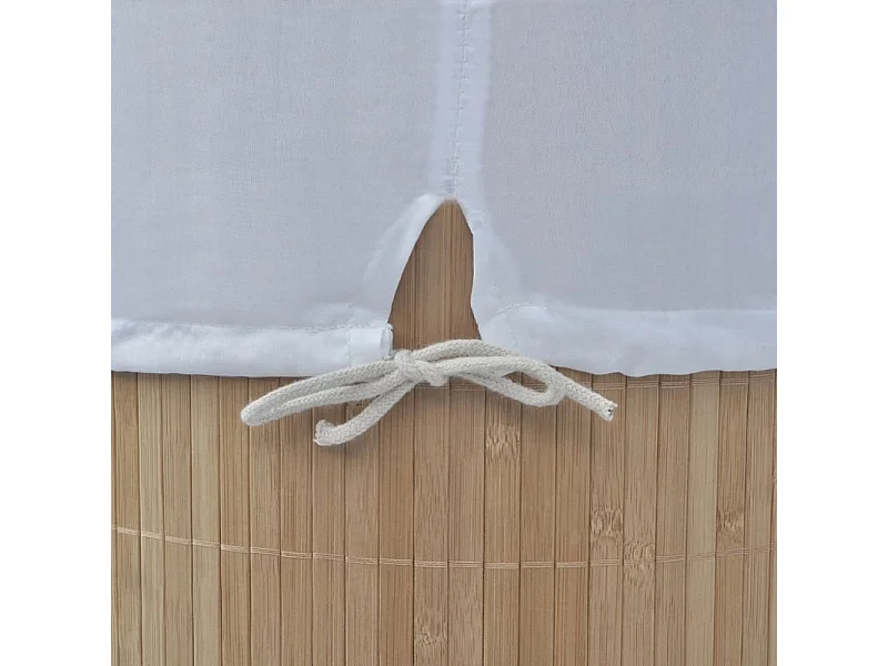 Cesto Oval de Roupa Suja em Bambu Natural para Casa e Decoração