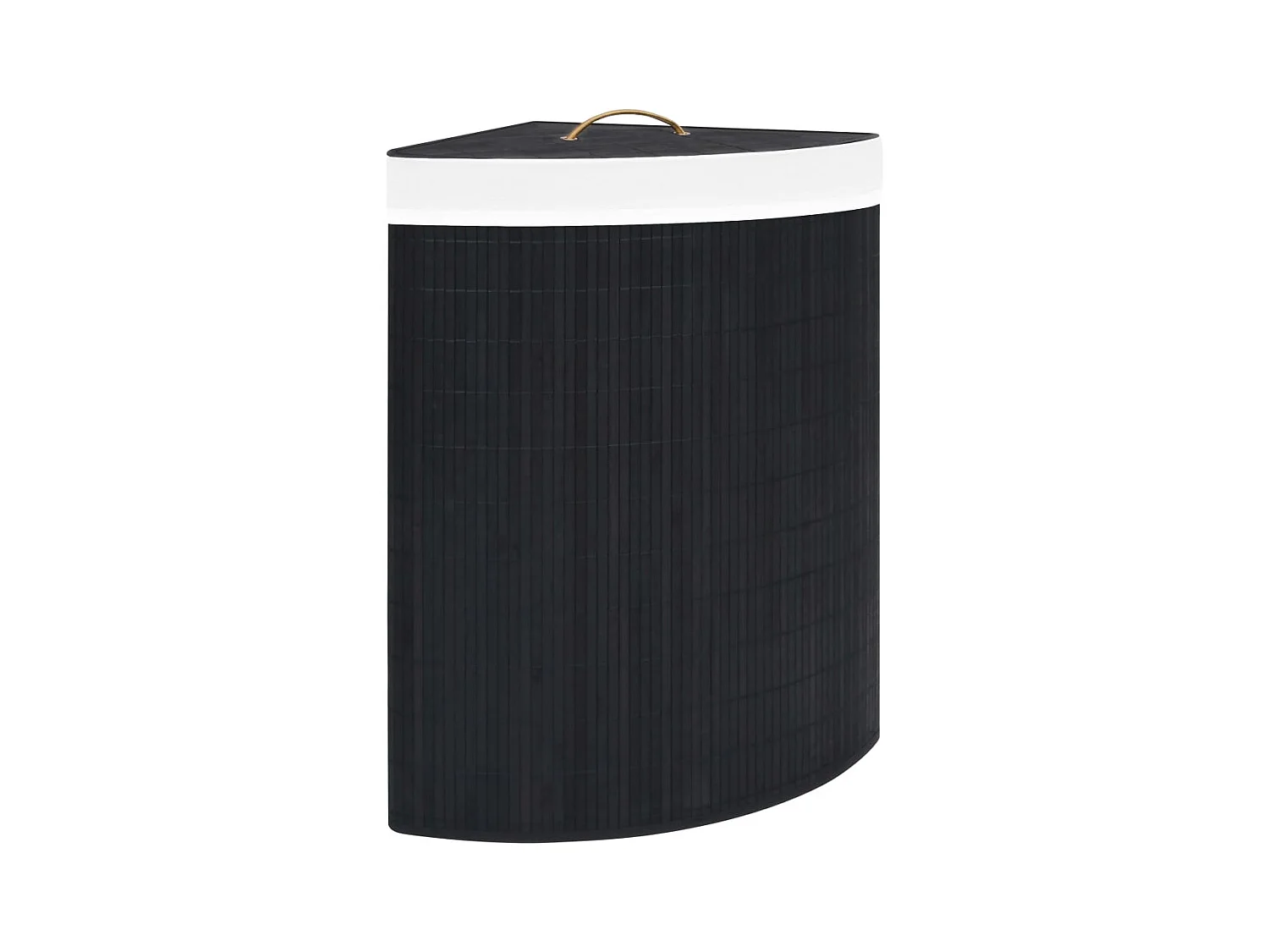 Panier à linge d angle Bambou Noir 60 L