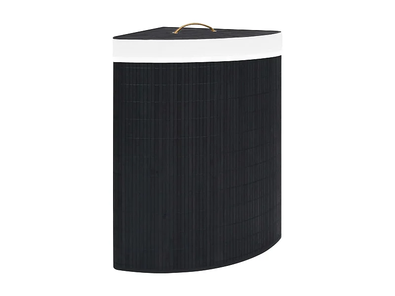 Cesto de Canto para Roupa Suja 60 L em Bambu Preto - Organize com Estilo
