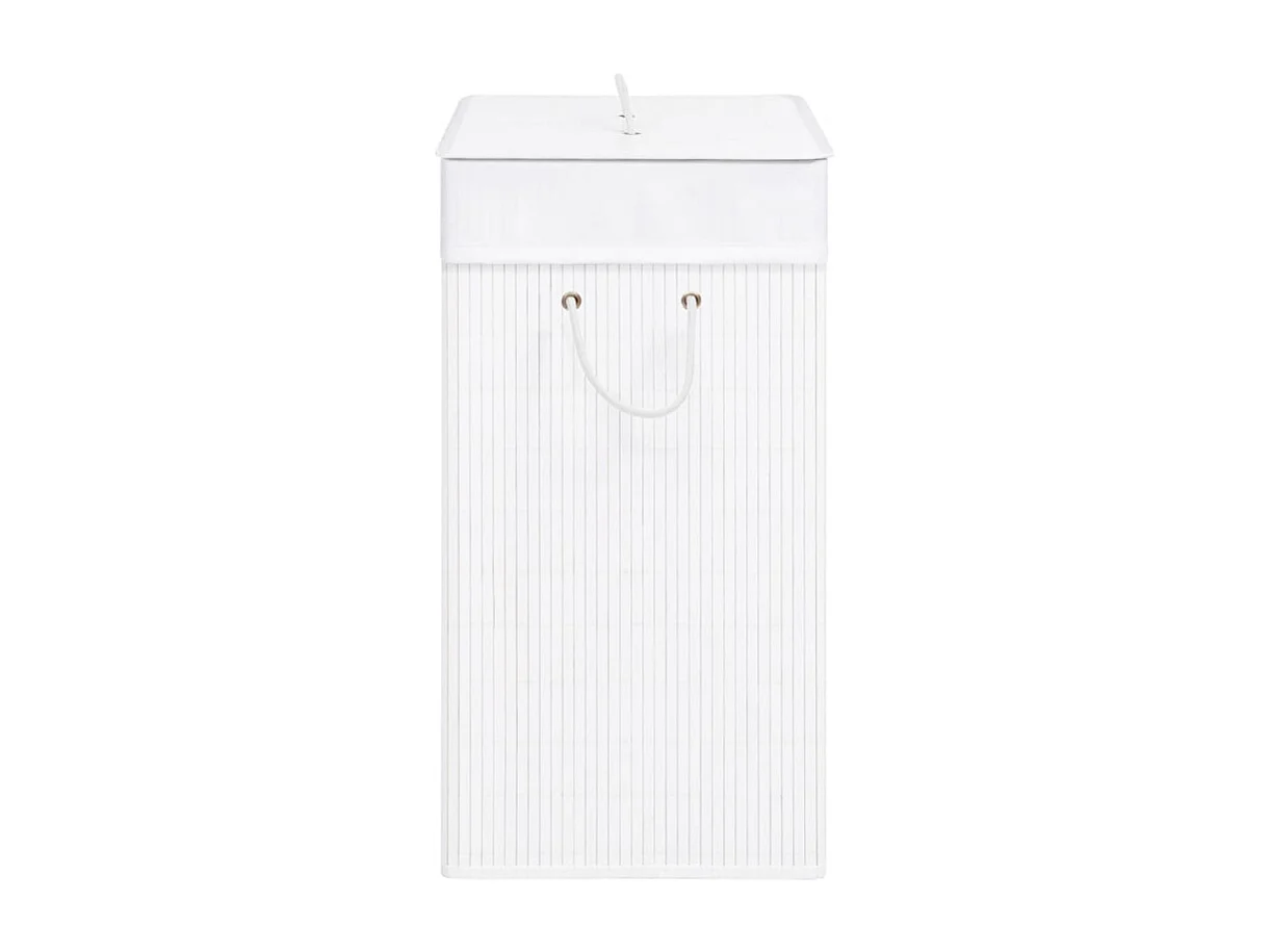 Bambus-Wäschekorb mit 1 Fach Weiß 83 L