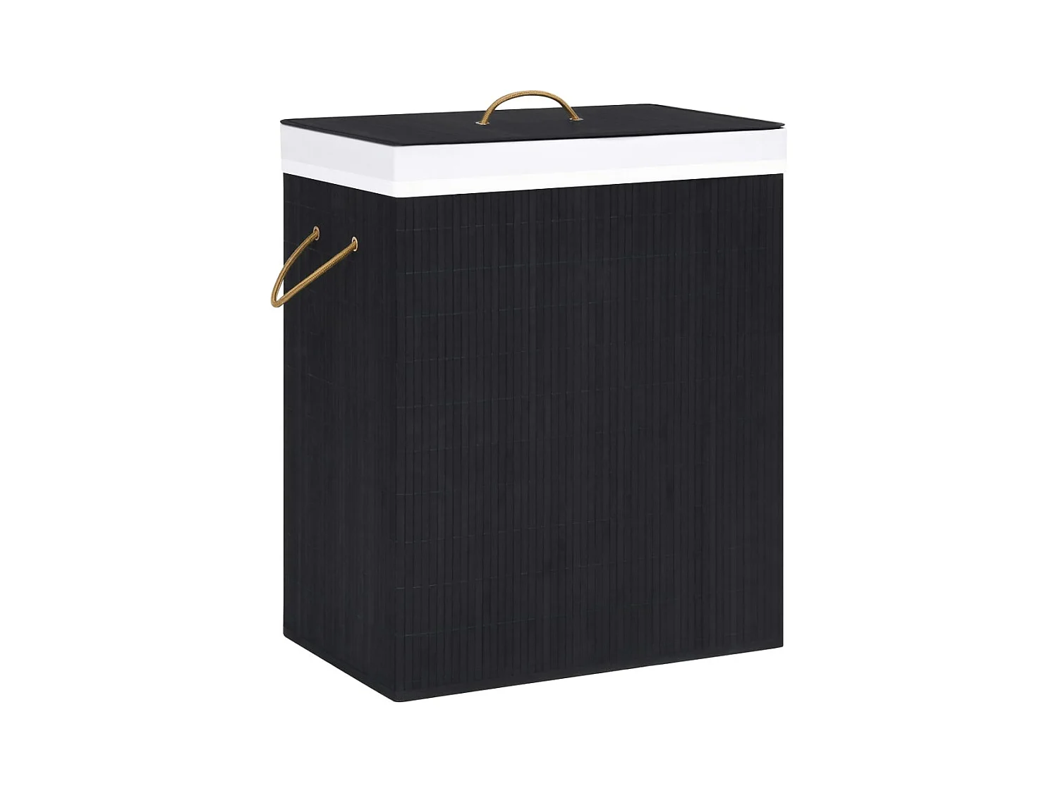 Panier à linge avec une seule section bambou noir 83 L