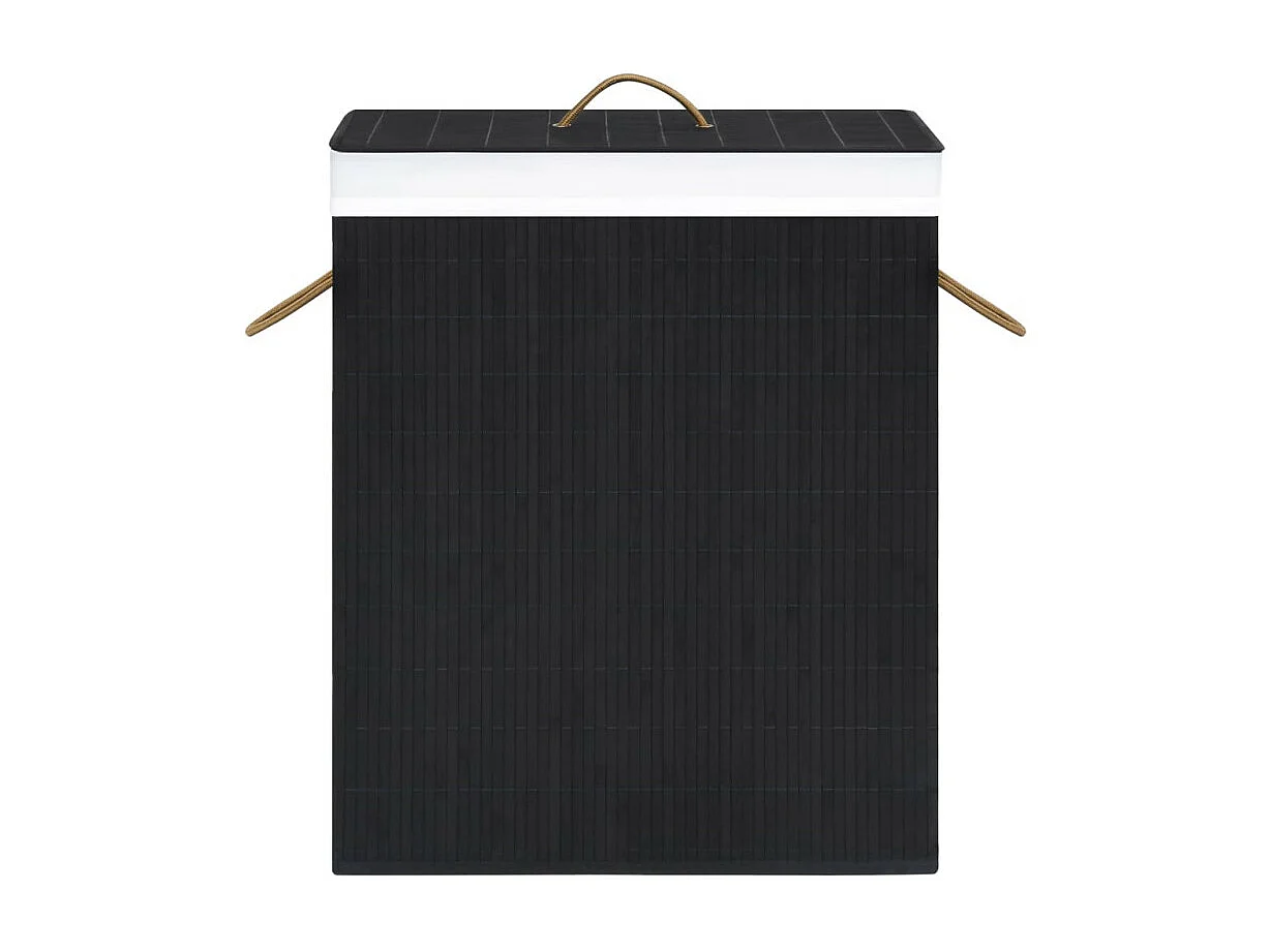 Panier à linge avec une seule section bambou noir 83 L