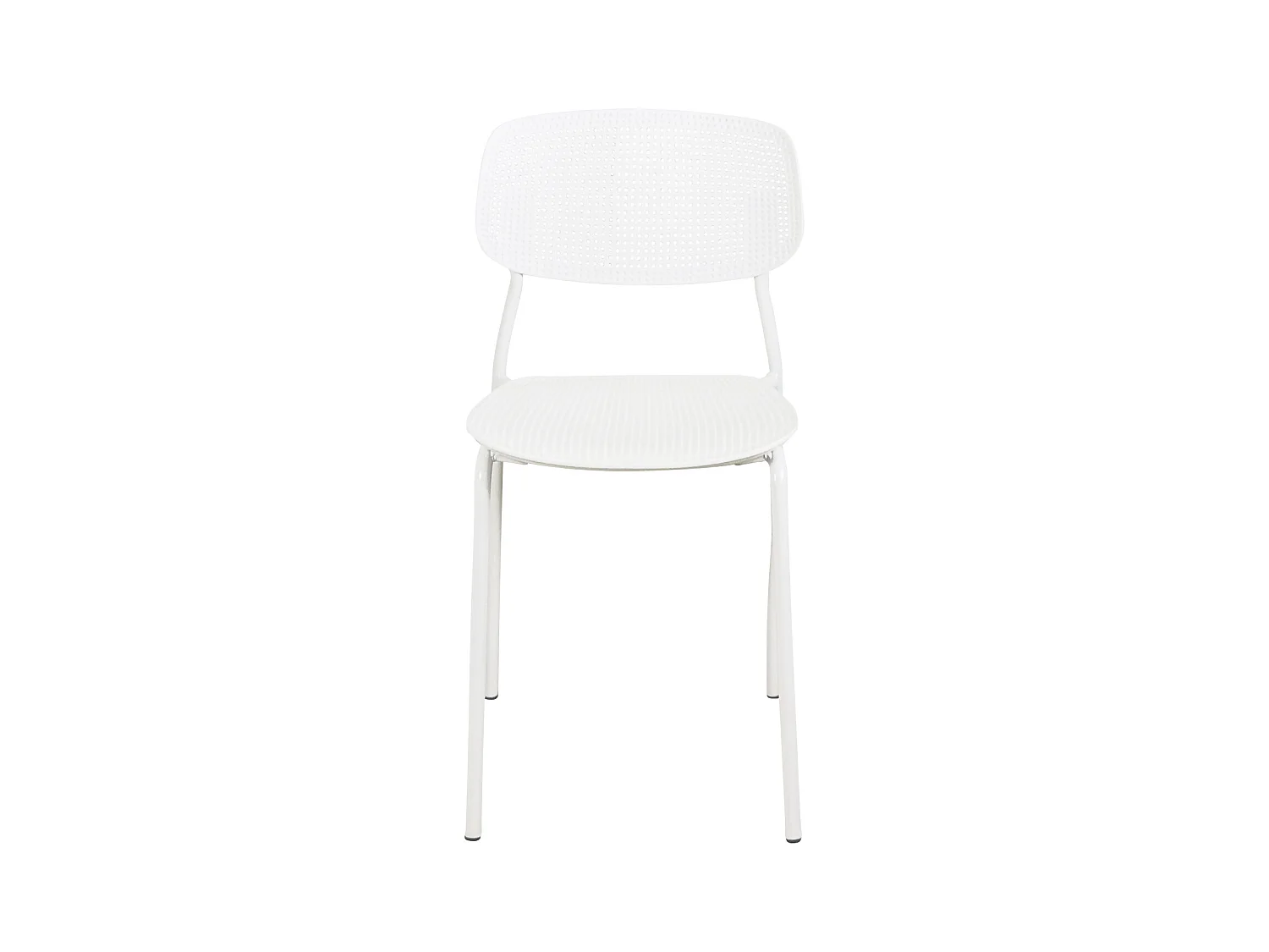 Lot de 4 chaises de cuisine empilables AZA (blanc)