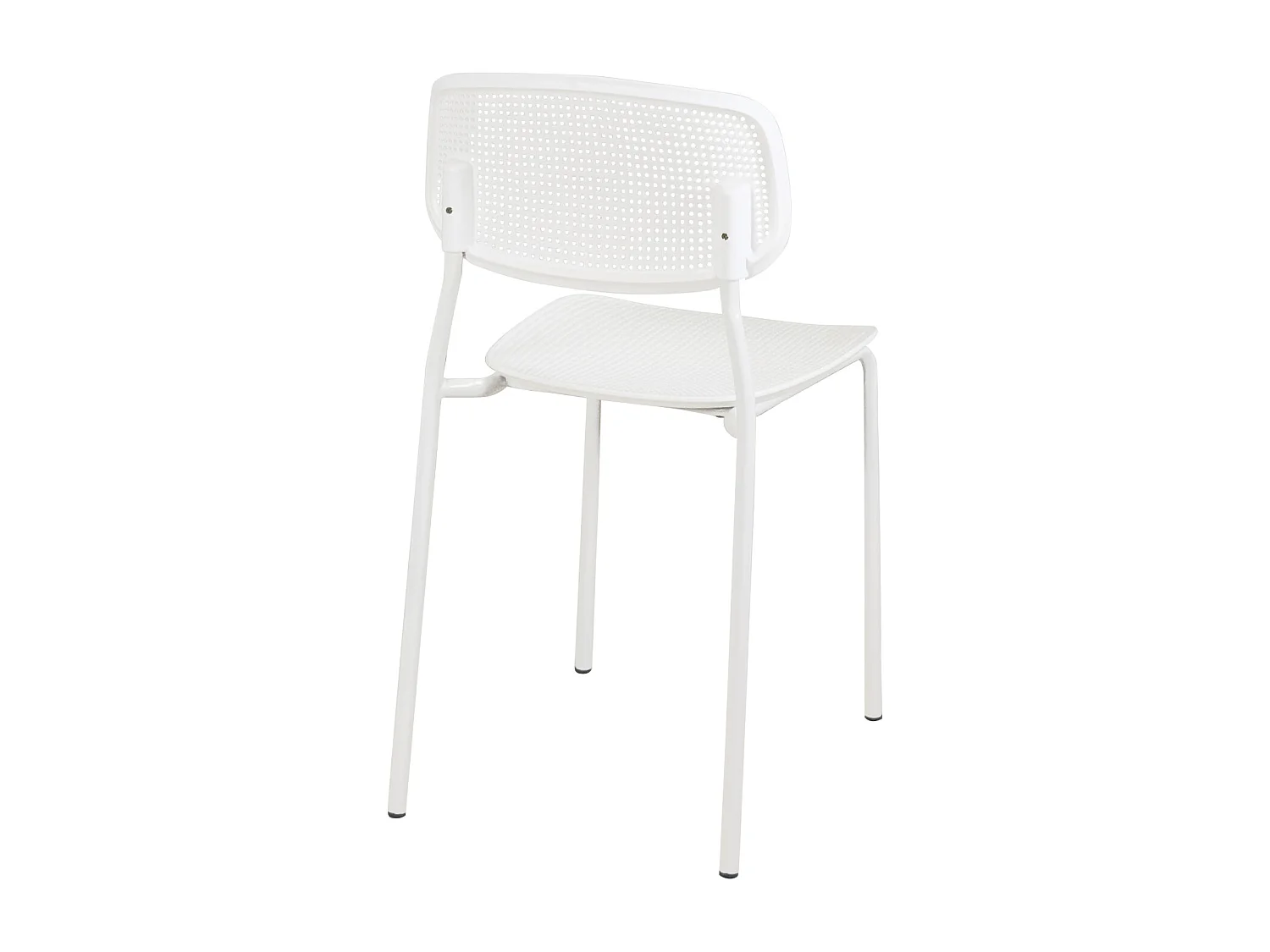Lot de 4 chaises de cuisine empilables AZA (blanc)