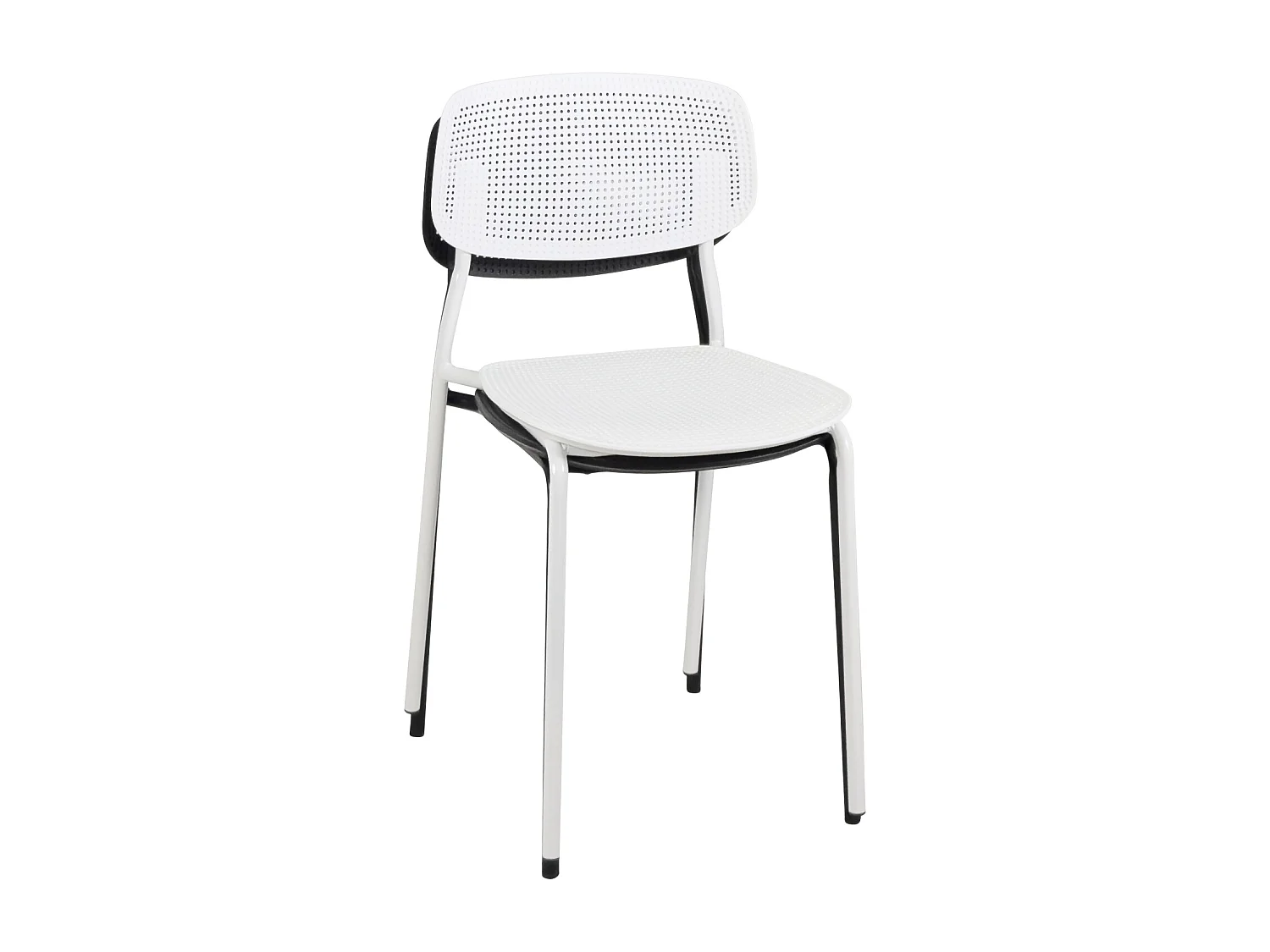 Lot de 4 chaises de cuisine empilables AZA (blanc)